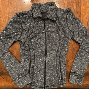 Lululemon Define Jacket Full Zip Luminesce Splatter White Black Luon Size 6